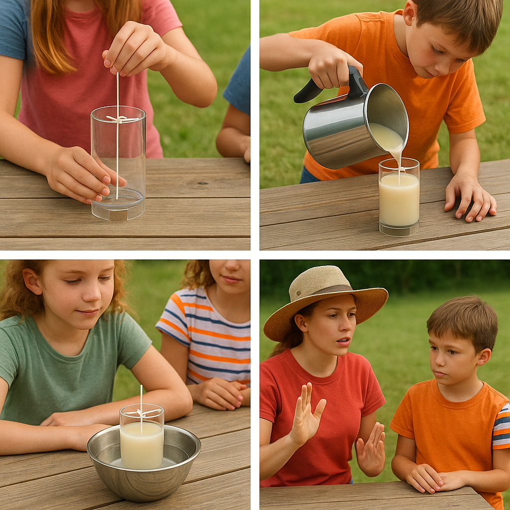 Výroba válcové lité svíčky