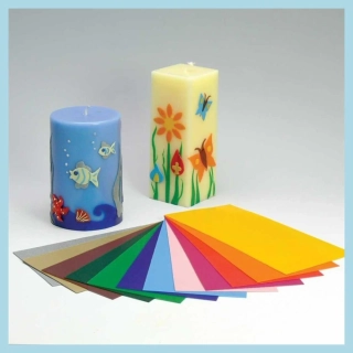 Sada 12ks různě barevných voskových plátů 